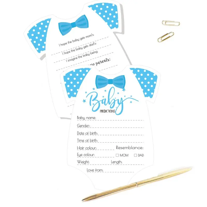 Paquete de 10 tarjetas de consejos y predicci&oacute;n para juego de Baby Shower, libro de mensajes para padres, libro de consejos divertido, fiesta de ducha Neutral de g&eacute;nero-2