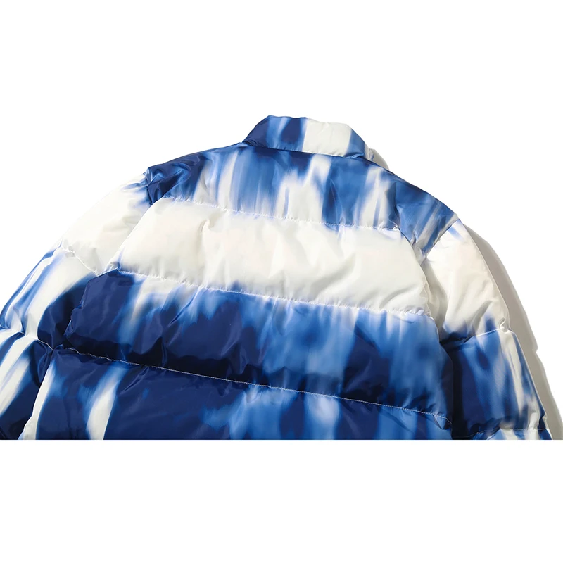 Иллюзия Tie Dye Puffer стеганая зимняя куртка мужская парка хип-хоп уличная куртка пуховик пальто Верхняя одежда ветровка мужская верхняя одежда