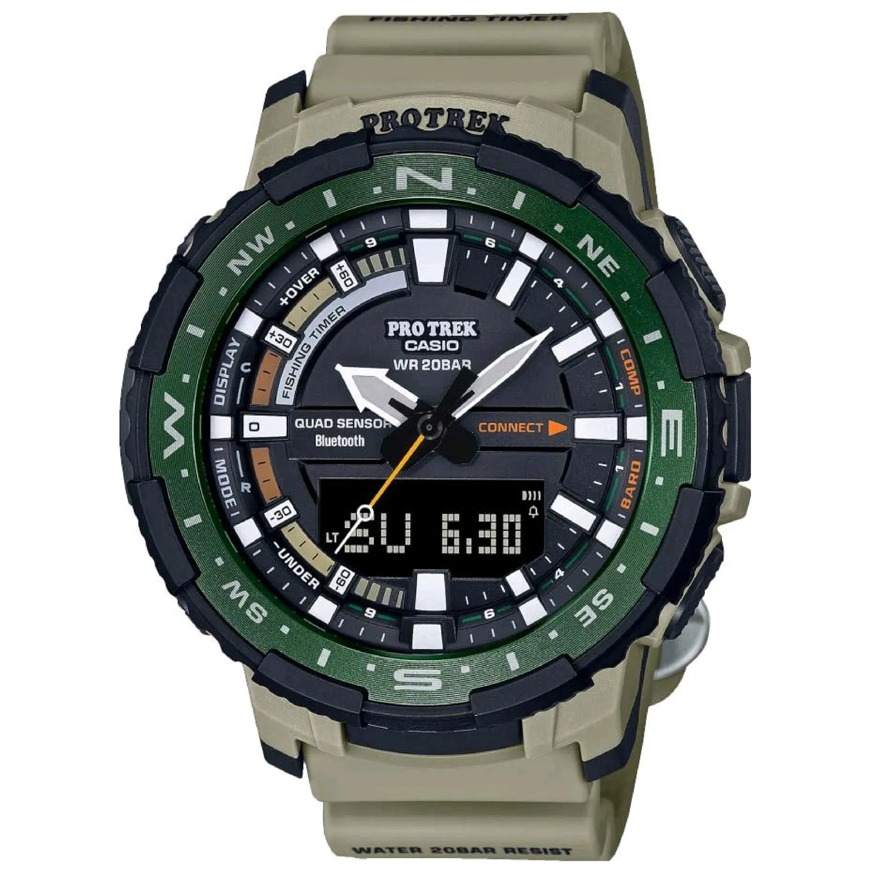 '⟊sio'' prt-b70-5e men's sports watch with fishing indicator moon calendar and alarm clock | Наручные часы