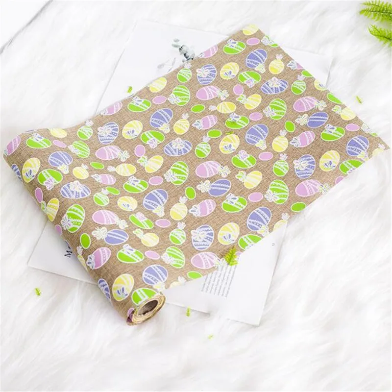 

Easter Bunny Table Runner Easter Eggs Spring Tablecloth Cover Centerpiece Party Home Decoration Tableware Mat Pad