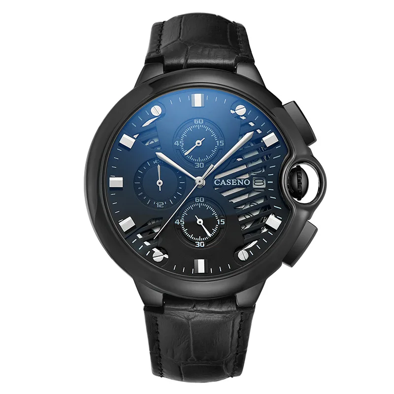 

CASENO Brand Automatic Mechanical Watch Men Watches Tourbillon Leather Sport Casual Business Retro Wristwatch Relojes Hombre