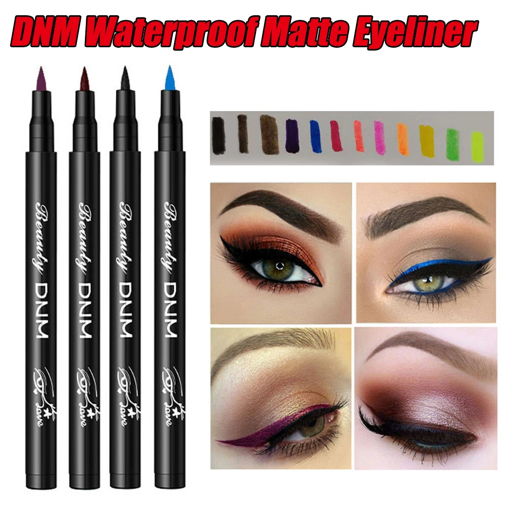 DNM12 Colors Colorful Quick Dry Matte Eyeliner Long Lasting Waterproof Liquid Eye Liner Blue Gold Brown Make up Tool |