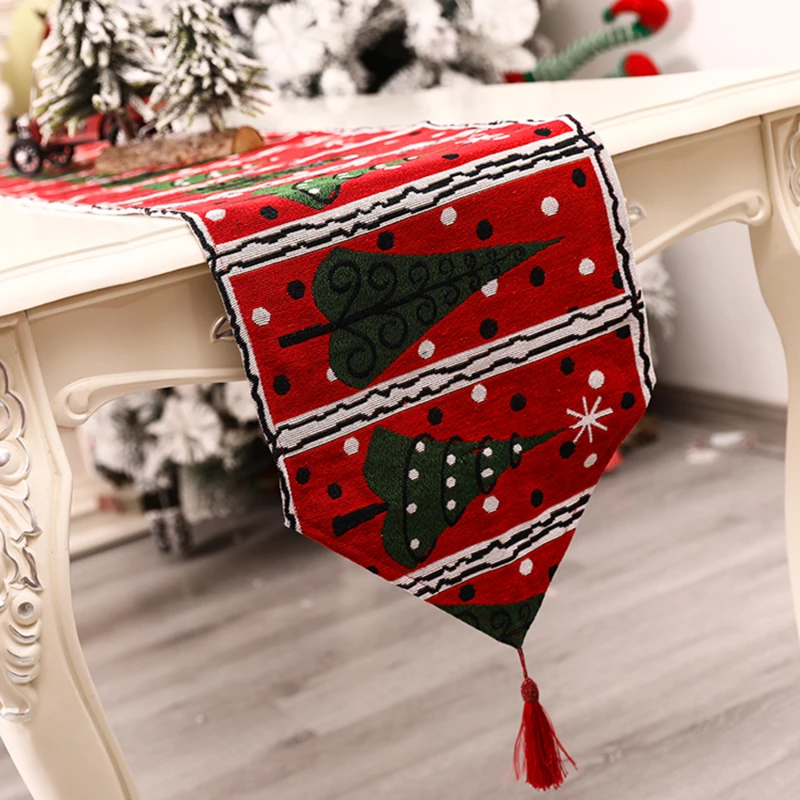 

Christmas Table Runner Fashion High Quality Printed Tablecloth Placemat Christmas Desk Decorations For Home Table Runner