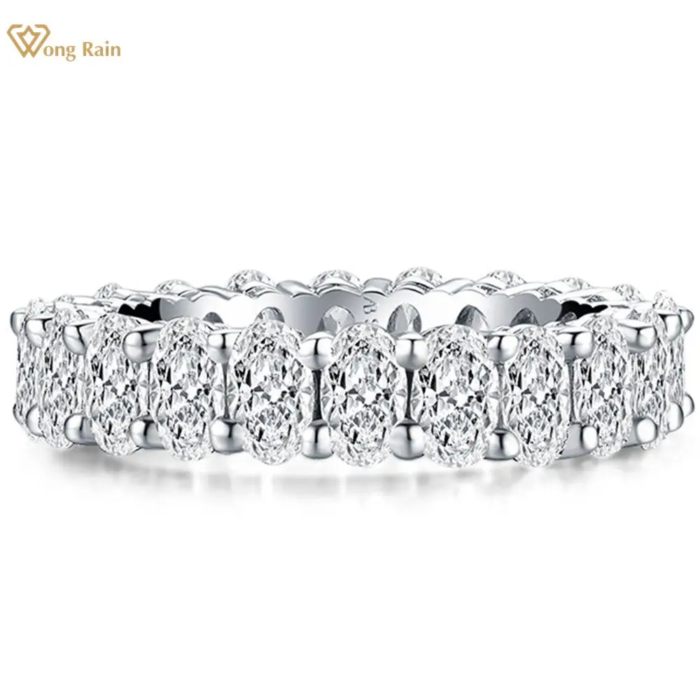 

Wong Rain 925 Sterling Silver Created Moissanite Gemstone Diamonds Wedding Engagement Ring Wedding Band Fine Jewelry Wholesale