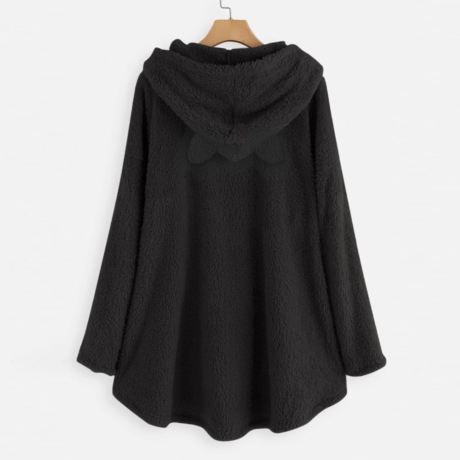 New Women Sweetshirts Embroidery Fleece Asymmetrical Button Winter Hoodie Top Sweater Clothes Sudaderas Para Mujer High Quality