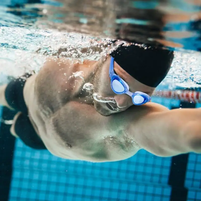 

Износостойкие плавательные очки для мужчин и женщин, цветные, плоские светильник, водонепроницаемые, спортивные очки, аксессуары для плава...