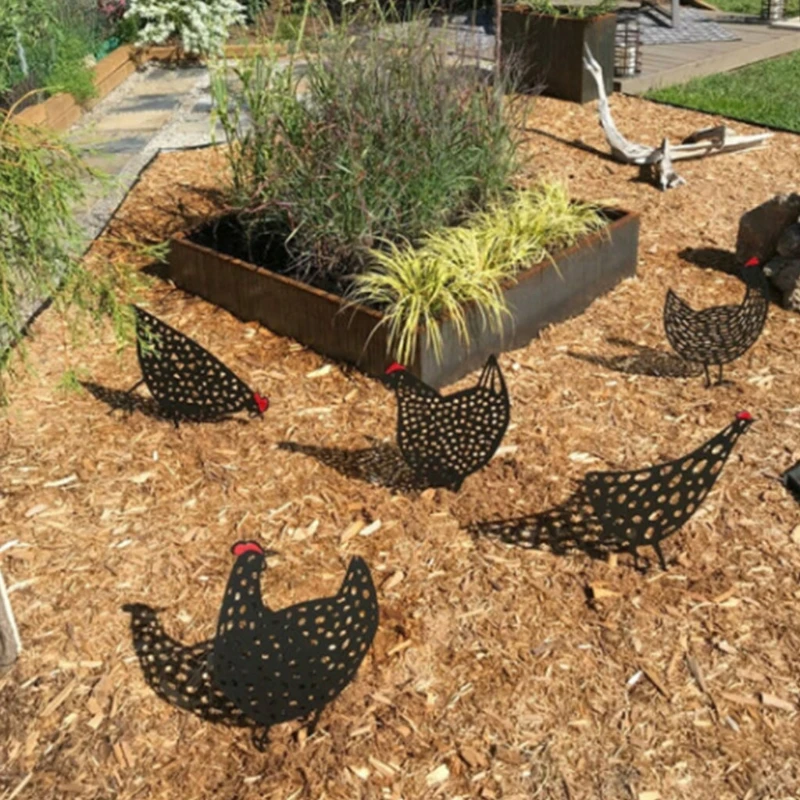 

Rooster Animal Silhouette Pile Shadow Decoration Stake Garden Gardening Decorate