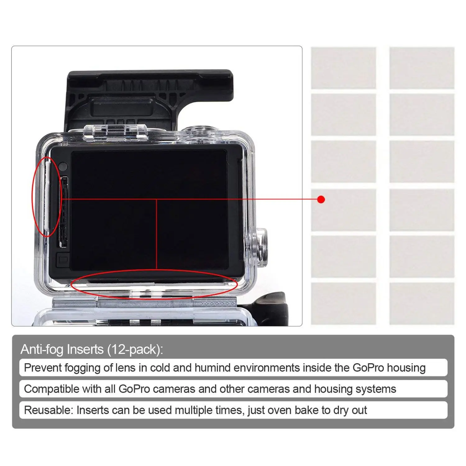 Accessories for GoPro Hero HD (2018) /6/5 Black Starter Kit Travel Case Small + Housing Screen Protector Lens Cover S | Электроника