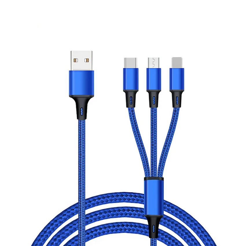 Двойной USB порт 3 Way Авто розетка для автомобильного прикуривателя Разветвитель зарядное устройство штекер Адаптер DC 5 В 1A+ 2.1A для всех телефонов и ПК Ipad Mp3 - Название цвета: 3 in 1  cable
