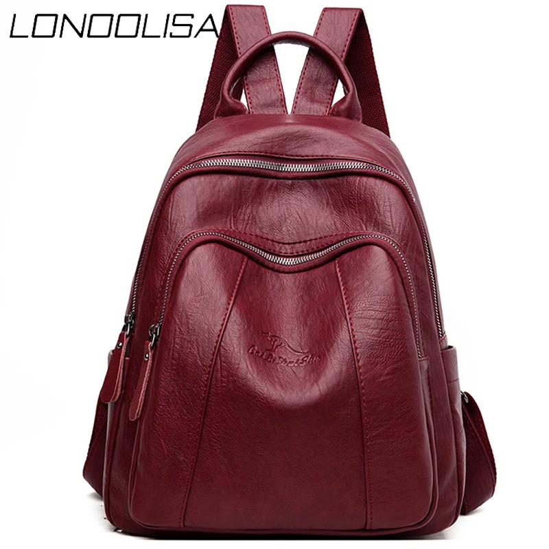 

Вместительный модный рюкзак, кожаные школьные ранцы для девочек-подростков, простые женские дорожные сумки для книг