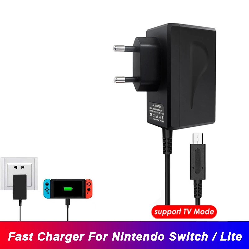 15V 2.6A Fast Charging AC Adapter For Nintendo Switch Quick Charger Nintend Switch Lite Dock/ Controller Support TV Mode Charger