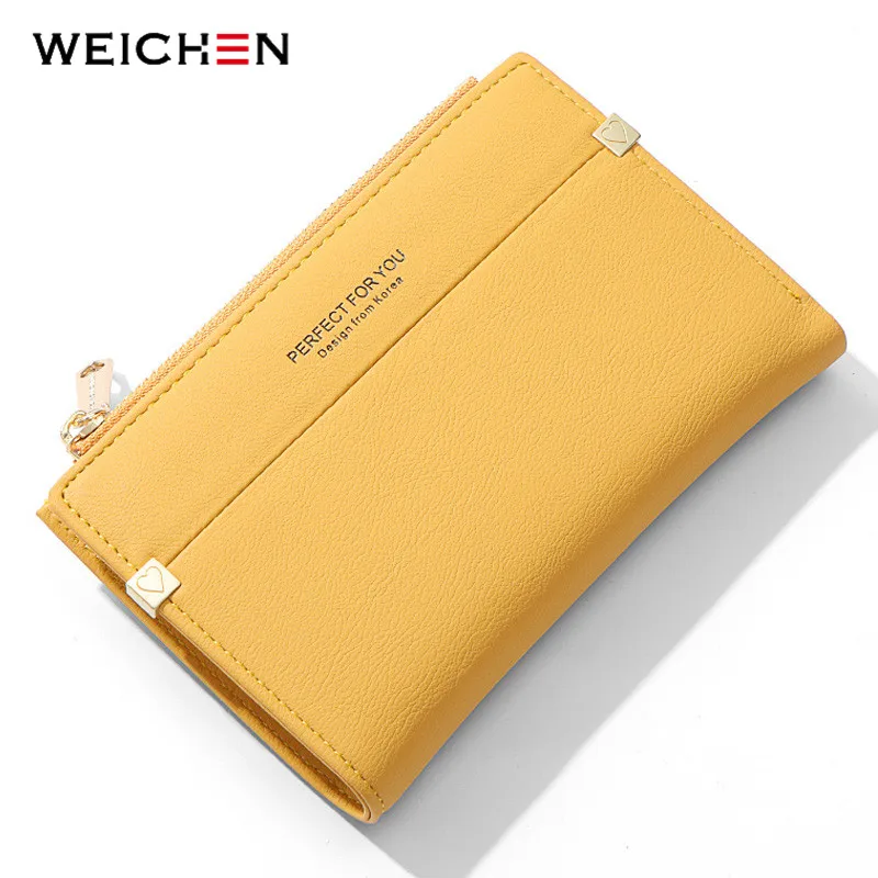 WEICHEN Heart Elements Small Wallet Zipper Coin Purse Card Holder Soft Leather Women Wallets Ladies Carteira Female Girl Purses | Багаж и
