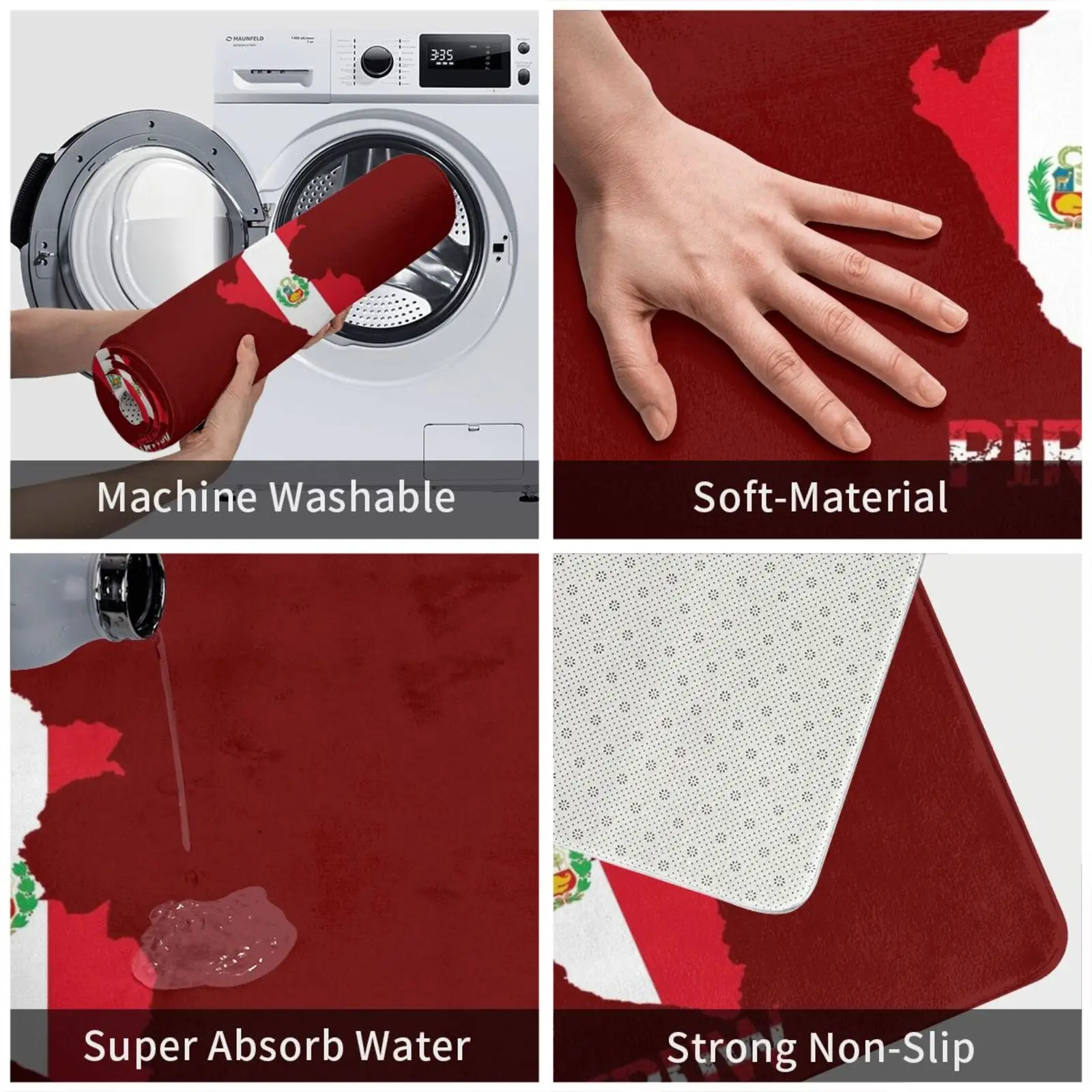 Коврик для входной двери Carte Du Перу с надписью в Quechua Et Aymara коврик ванной