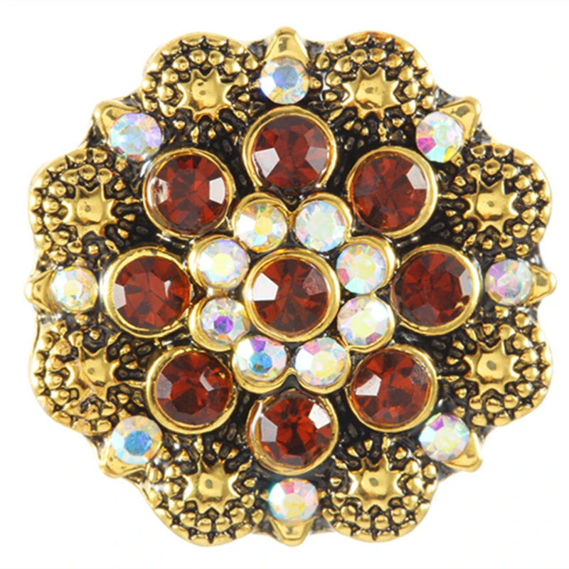 

20pcs New Christmas Snap Jewelry 18mm Snap Buttons Rhinestone flower Snaps Buttons Fit Leather 18mm Snap Bracelet