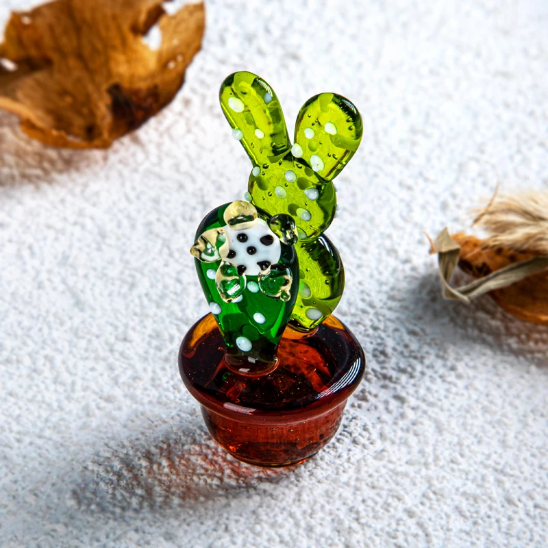 

H & D маленькая ручная работа художественная стеклянная фигурка кактуса миниатюрные коллекционные предметы ручной работы имитация растений...