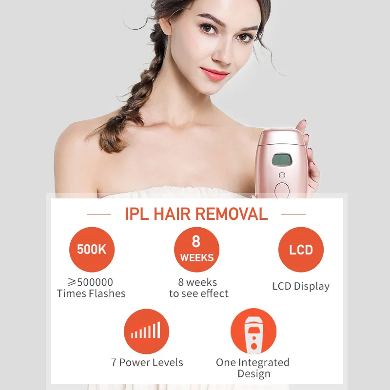 IPL лазер для удаления волос 500000 вспышек эпилятор постоянный триммер бикини ЖК