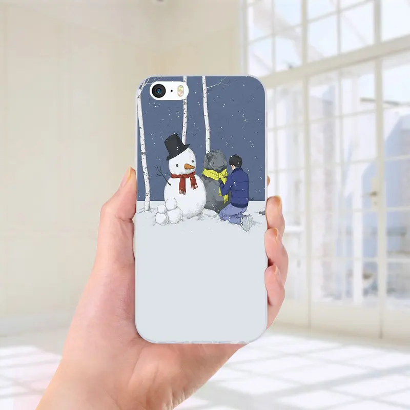Горячий счастливый Рождество Снеговик стиль Мягкий ТПУ мобильный чехол для iPhone X
