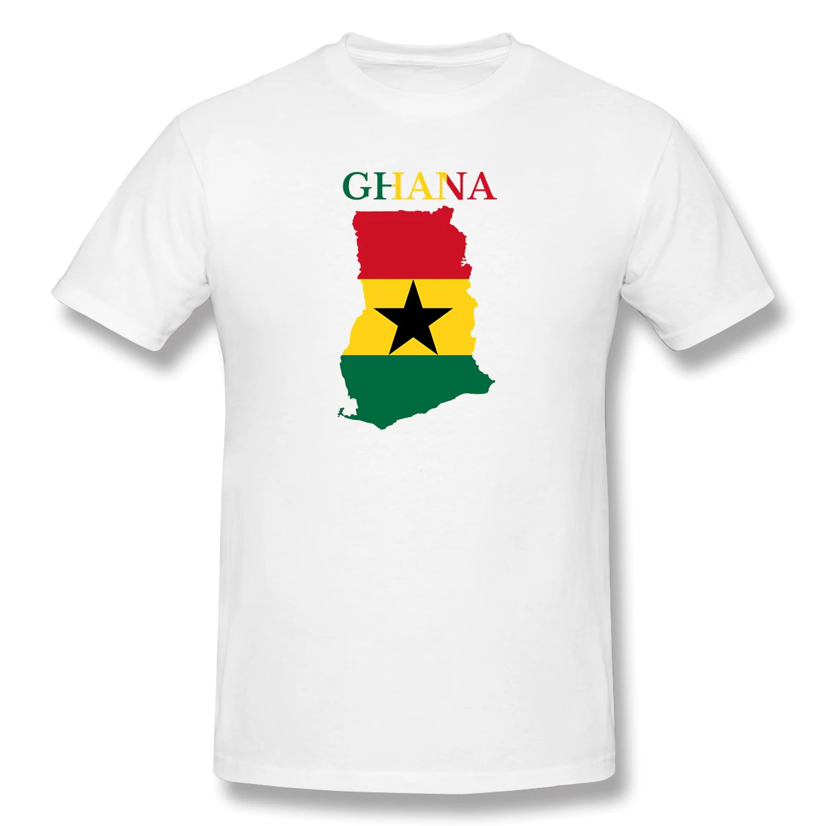 Футболка мужская базовая с коротким рукавом Повседневная рубашка принтом Ганы