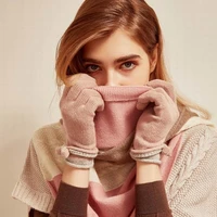 100 cashmere gloves women winter warm mittens pink high quality natural fabirc elegant hand accessories girls christamas gift