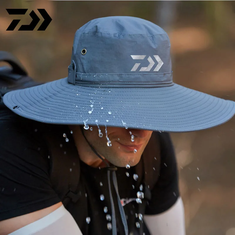 

Daiwa Fishing Summer Men Sun Hat Outdoor 12CM Oversized Eaves Fisherman's Hat Sunhat Men Summer Mountain Climbing Sun Hat