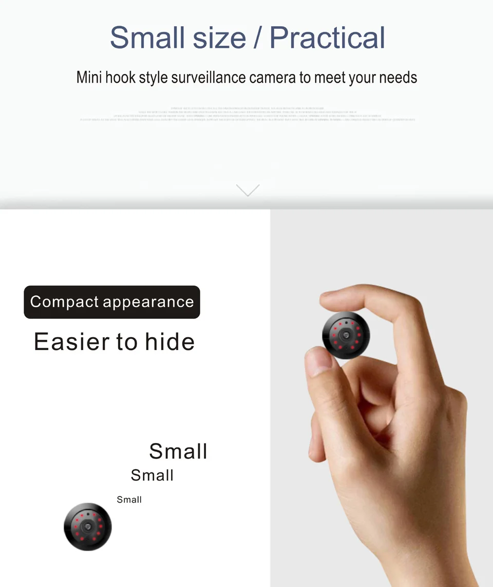Мини ip-камера Wifi 2.0MP HD CCTV IR ночное видение Обнаружение движения маленькая беспроводная микро камера Детский Монитор P2P Домашняя безопасность