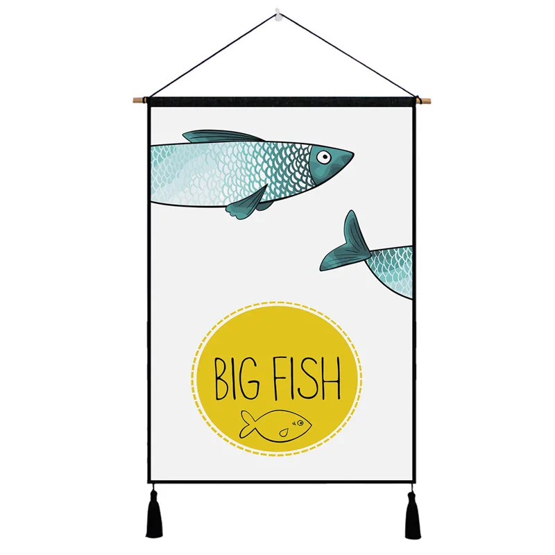 Парусник рыбные узоры гобелен Висячие Настенные хлопчатобумажные ткани