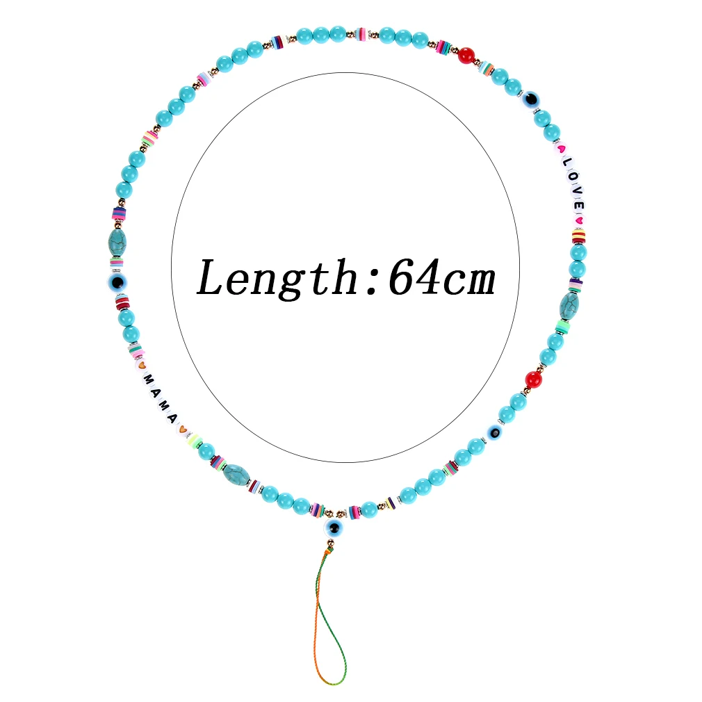 Геометрической формы сердца круглые акриловые бисерные мобильный телефон цепи