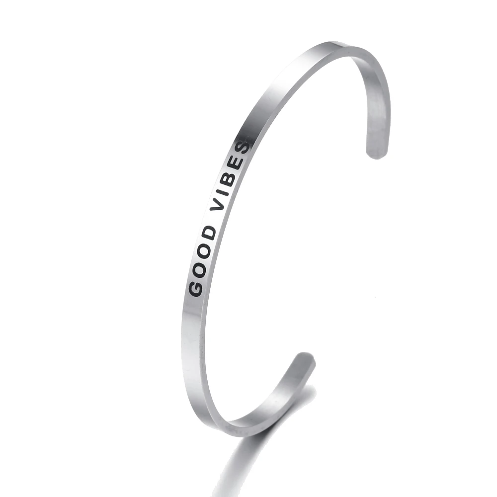 4 мм серебряные браслеты на заказ с лазерной гравировкой вдохновляющие цитаты