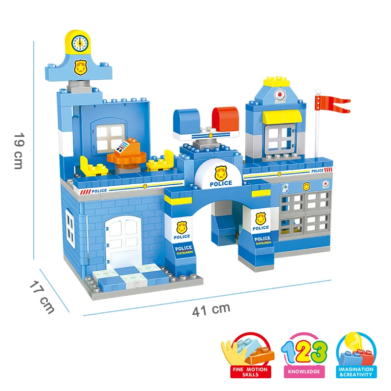 137 шт Большой размер городской полицейский участок DIY строительные блоки