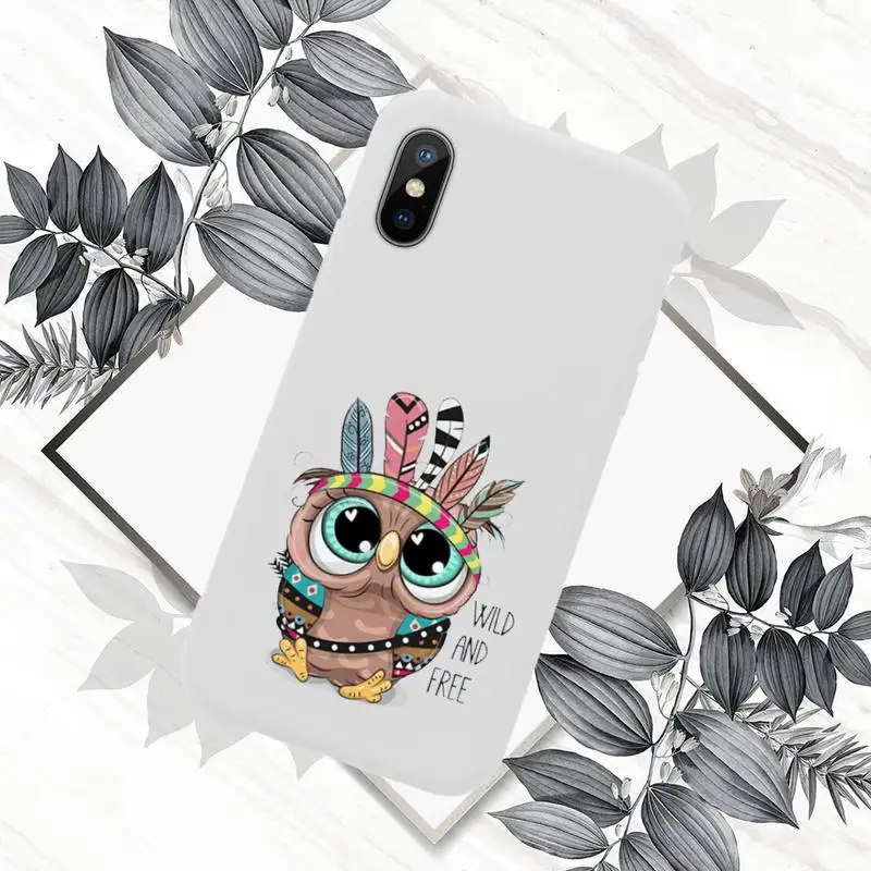 

Baby Cute Owl katun dabbobi Phone Case Candy Color for iPhone 6 7 8 11 12 s mini pro X XS XR MAX Plus