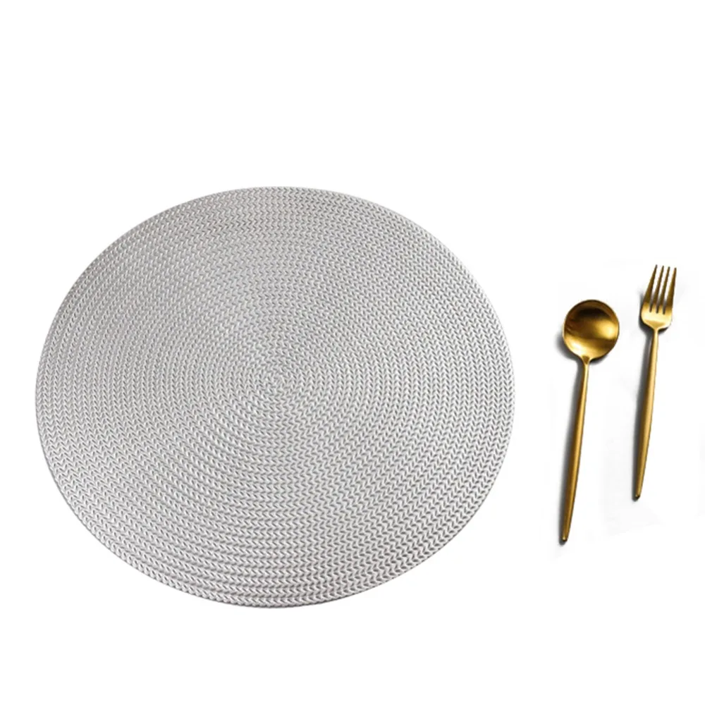 4 Styles 38cm Hotel Restaurant Round PVC Placemat Cocktail napkin Napkin Nordic Anti-scalding Insulation Table Mat Steak Pad