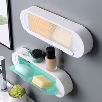 free perforated soap box wall hanging toilet drain soap holder with lid waterproof clamshell soap storage bathroom accessories