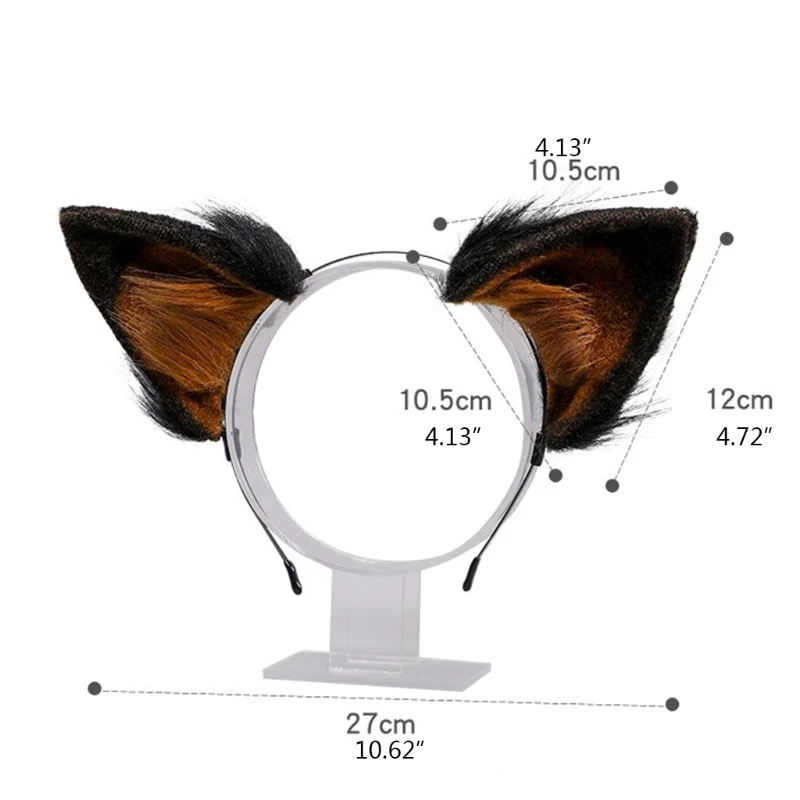 

Faux Fur Animal Headband Realistic German Shepherd Dog Furry Plush Ears Hair Hoop Cosplay Costume Party Headpiece E56F