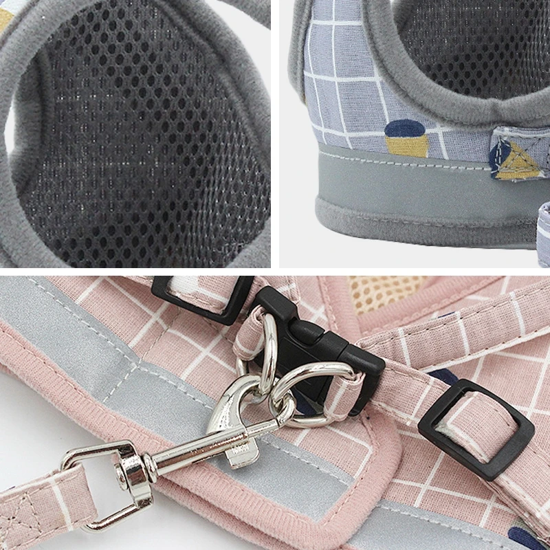

Pet Harness Reflective Breathable Dog Cat Leash Small Dogs Puppy Teddy Adjustable Mesh Strap Vest Pet Accessories Outing Product