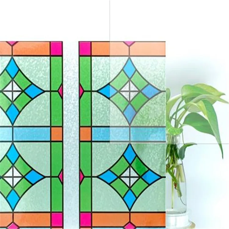 Витражная декоративная конфиденциальная стеклянная пленка термопечать