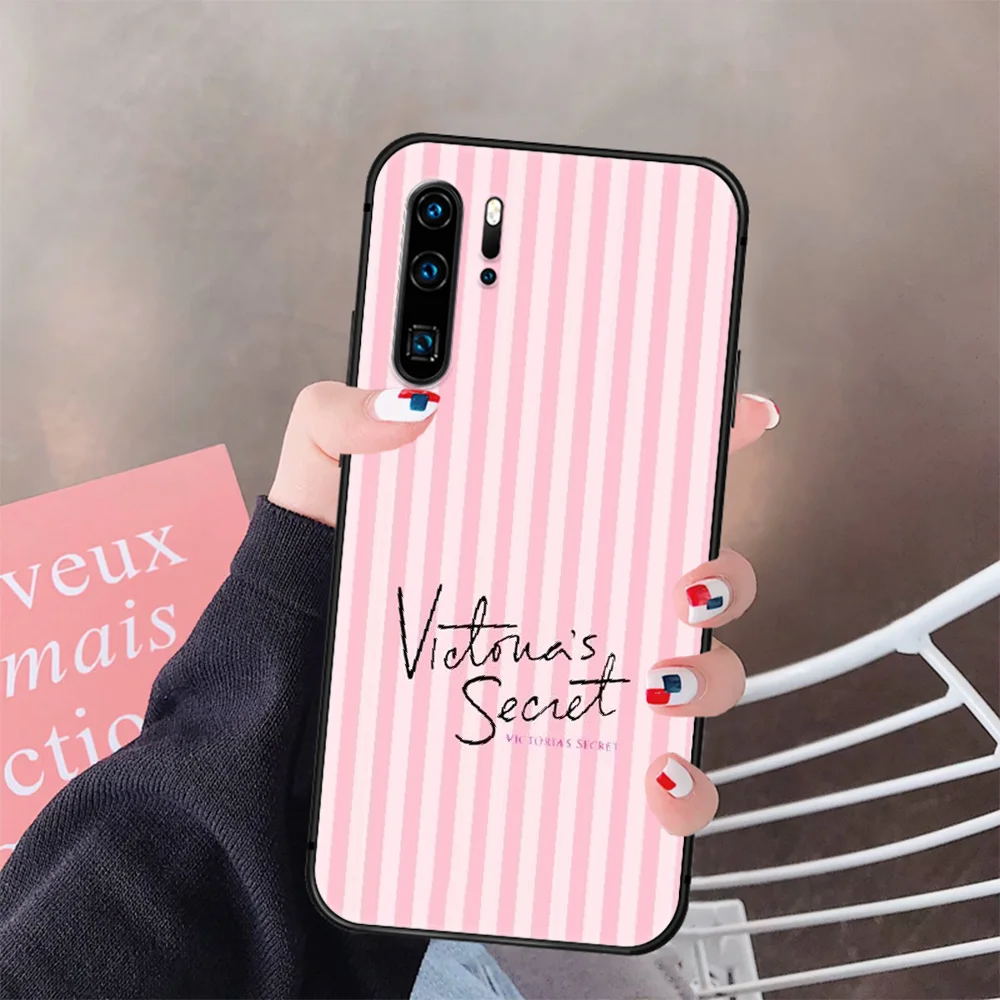 

Fashion Brand Pink Victoria Phone Case Cover Hull For Huawei P8 P9 P10 P20 P30 P40 Lite Pro Plus Smart Z 2019 black Bumper 3D