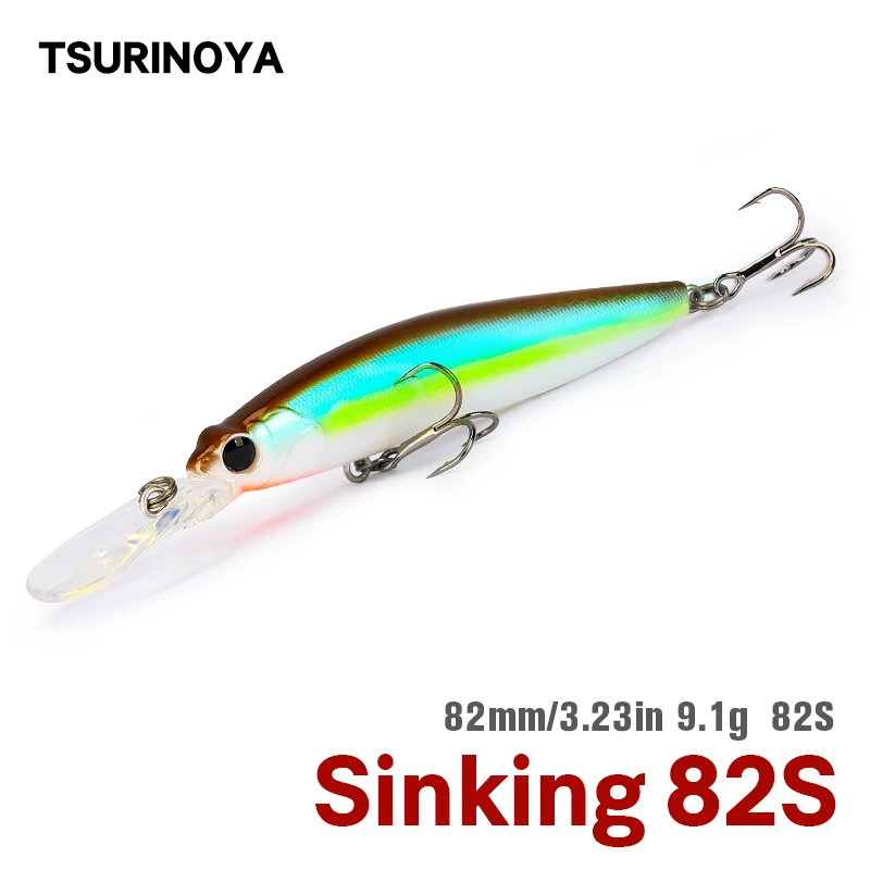 

TSURINOYA Sinking Minnow Fishing Lure Ranger DW85 82mm 9.1g Long Casting Hard Baits Bass Trout Jerkbait Crank Wobbler Crank bait