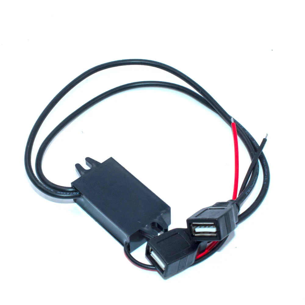 3a 12v to 5v dual usb power adapter converter cable module power connector car charger for dual usb output free global shipping