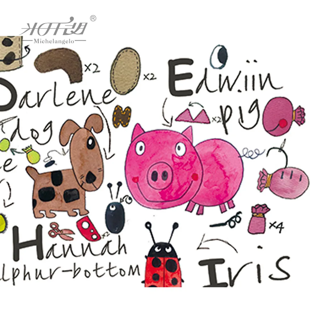 Пазл Микеланджело деревянный 500 1000 1500 шт. плюшевая игрушка алфавит Мультяшные