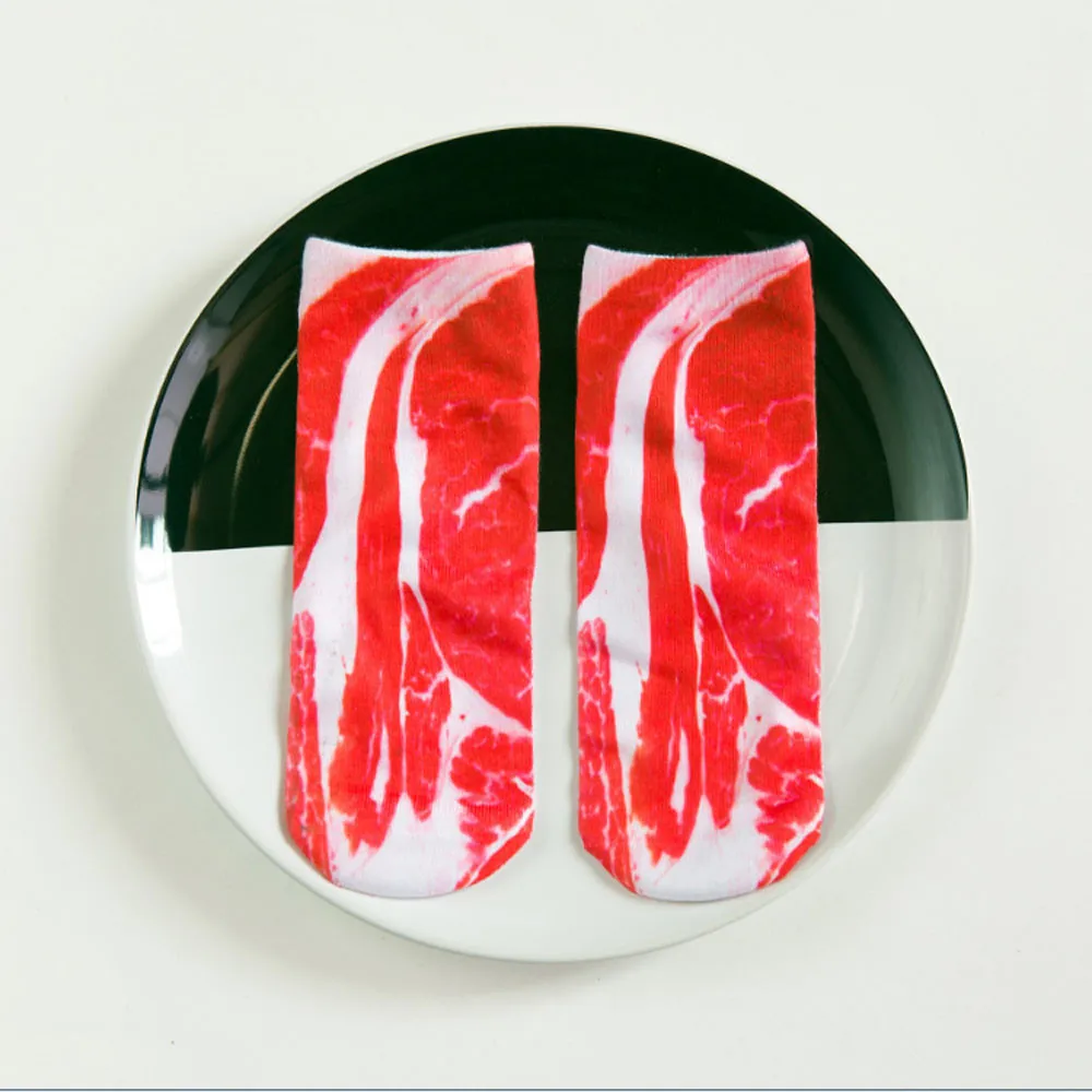 Meias/носки до щиколотки для мужчин женщин и с рисунком мяса Короткие забавные