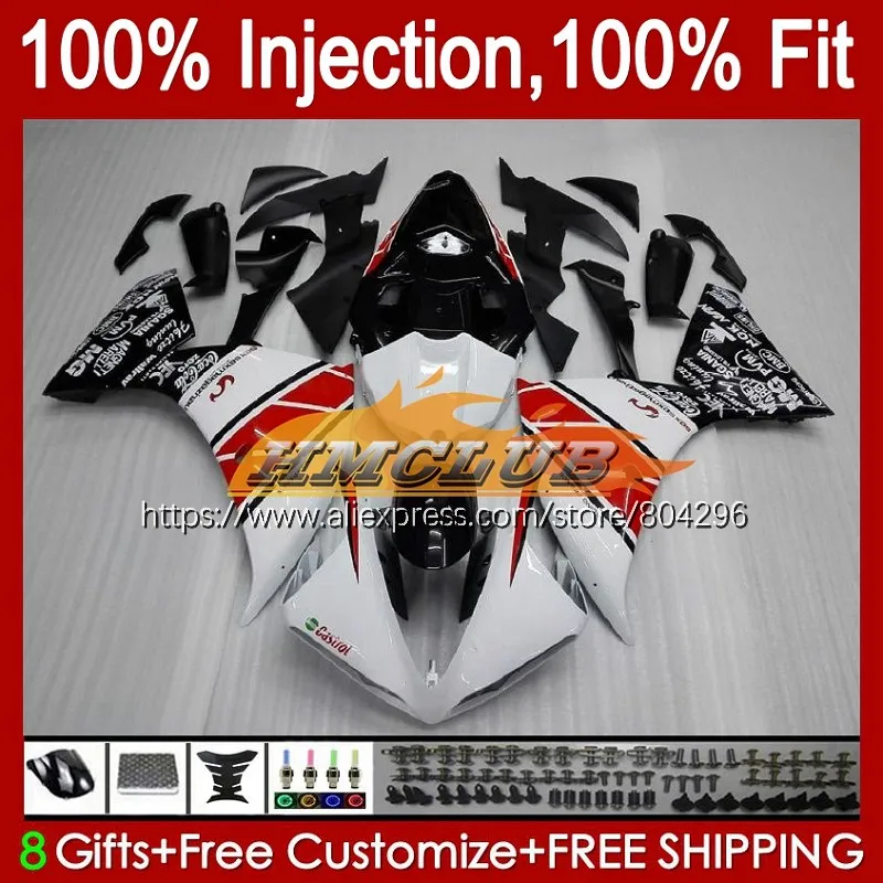 

Инъекционный корпус для YAMAHA YZF1000 YZF R1 1000 R 1 125No.3 YZF-R1 YZFR1 13 14 YZF-1000 2013 2014 OEM Полный Обтекатель красный белый blk