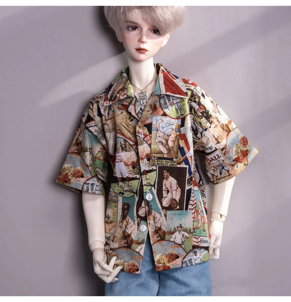

BJD doll clothes suitable for 1-3 1-4 uncle size popular retro short-sleeved male doll accessories