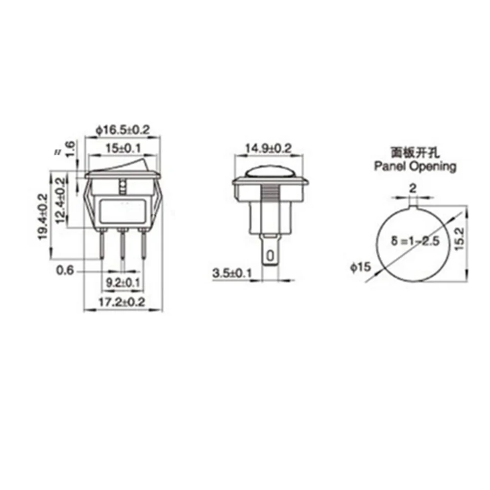 4 шт. 3 булавки ВКЛ ВЫКЛ кулисный переключатель SPST 12V светодиодный Светодиодный