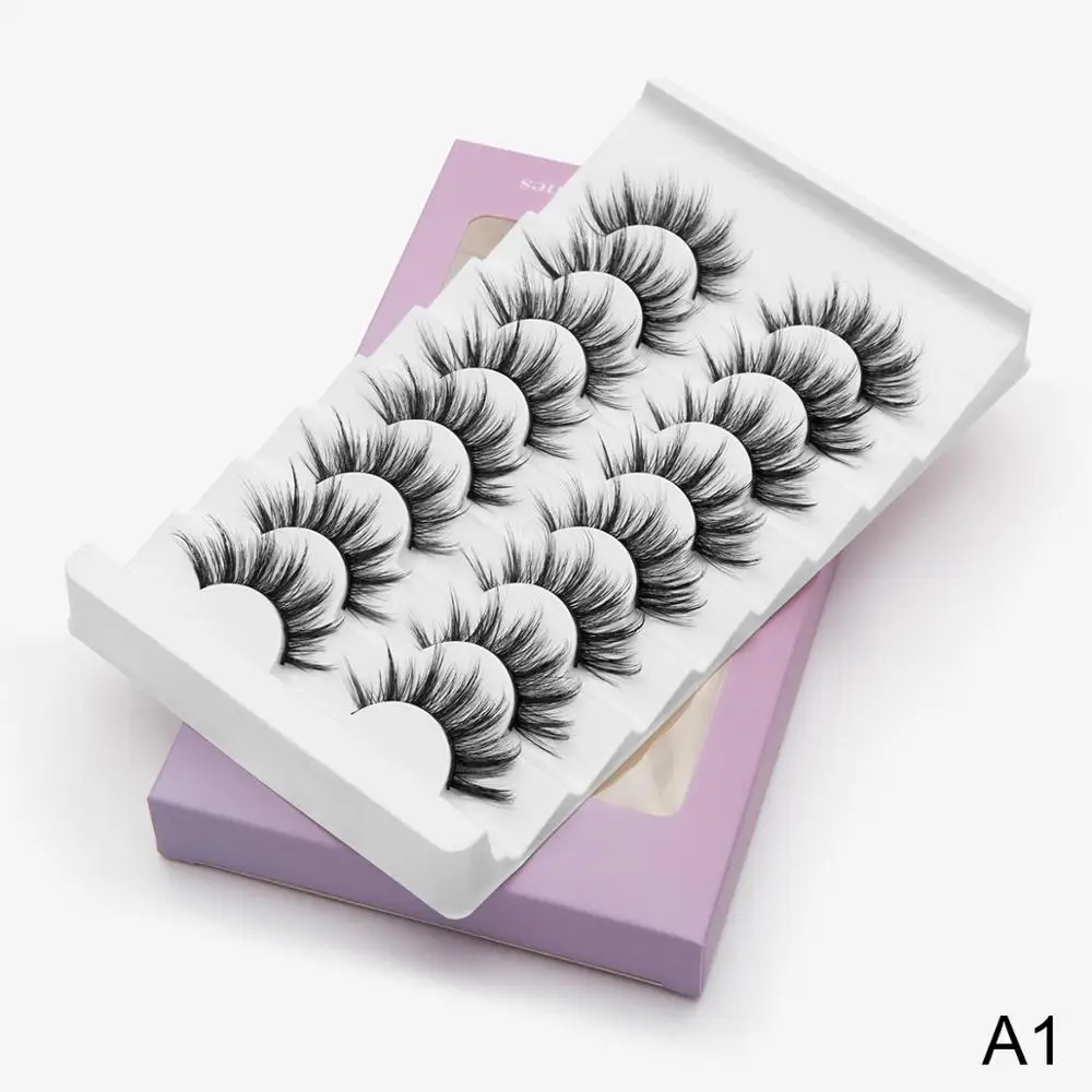 Натуральные накладные ресницы SEXYSHEEP 8 пар искусственные для макияжа 3d норковые