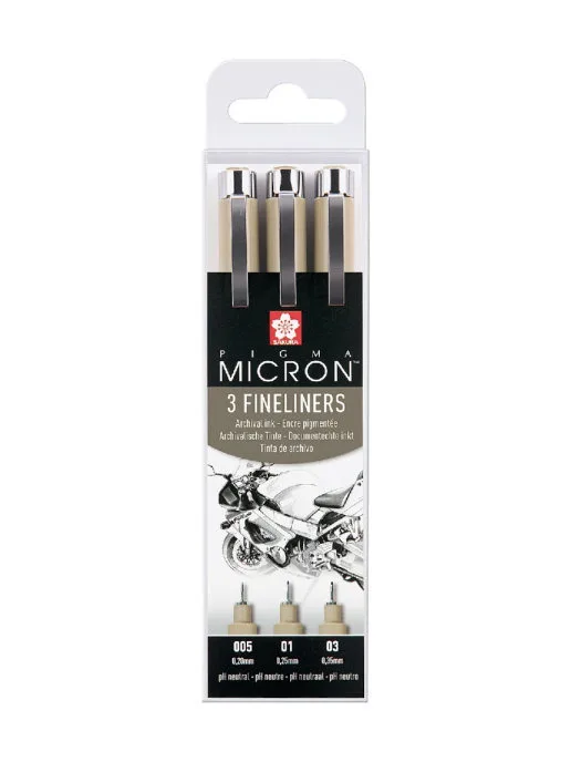 Набор капиллярных ручек Pigma Micron 3 штуки: 0 2 мм 25 35 чёрный |