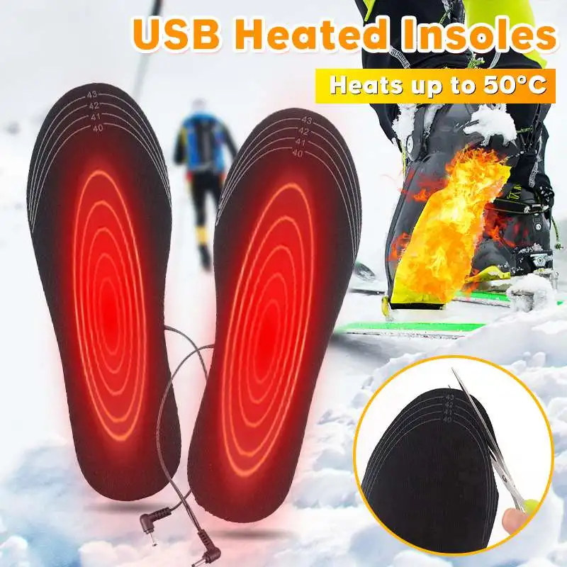 

1 пара, стельки для обуви с подогревом от USB