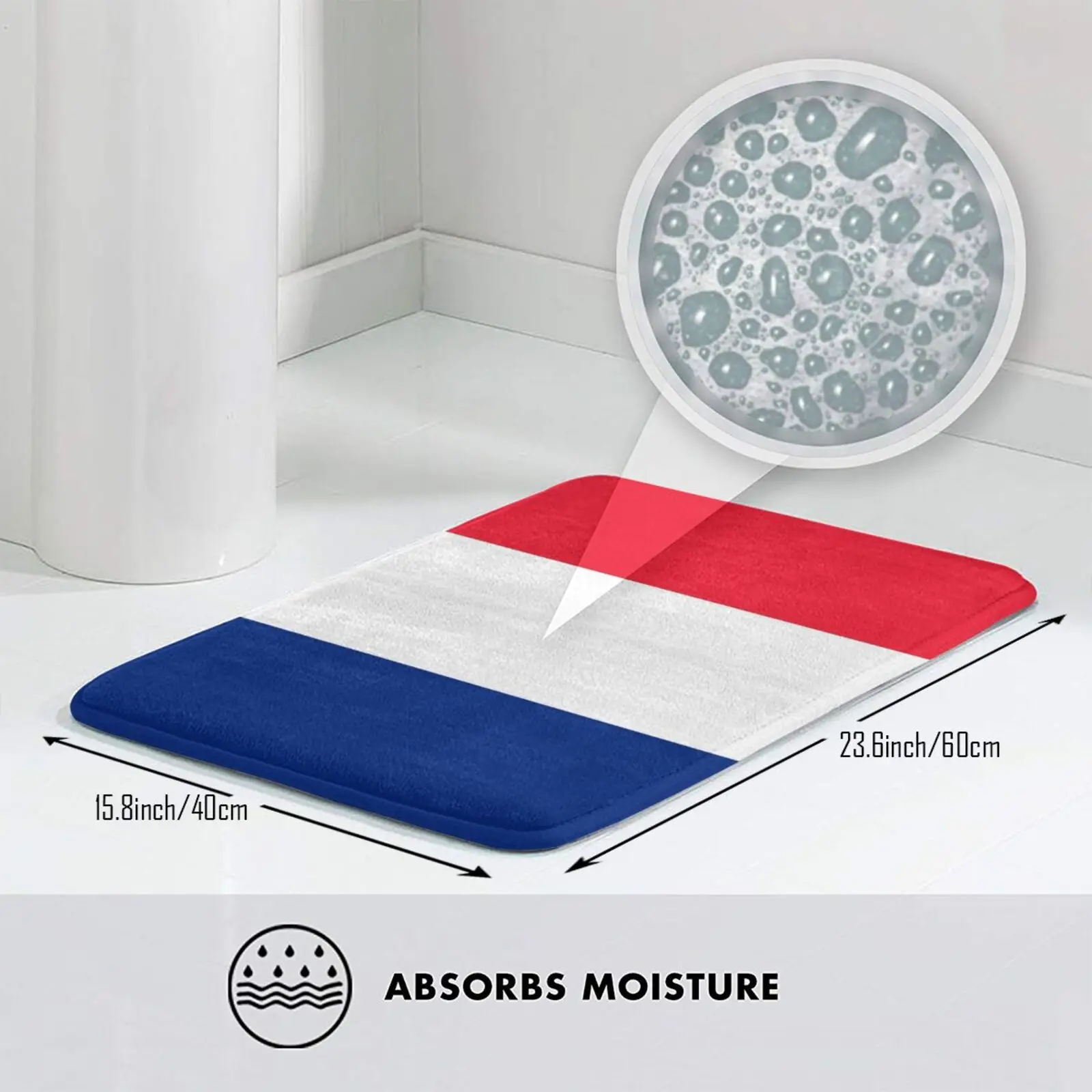 Французский флаг Франции коврик-ковер с антипоскользяющим покрытием для пола в спальне.