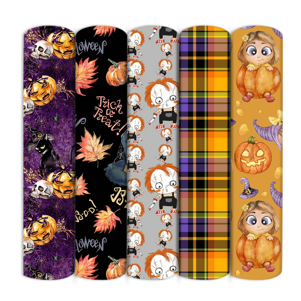 Хэллоуин призрак тыква полиэстер хлопок/4 способ стрейч ткань лоскутное шитье