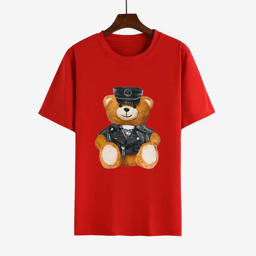 

Bear Print T-shirt Fashion Women Short Sleeve Cute Animal Bear Harajuku T-shirt Top Casual Streetwear Top Women's T-shirt Summer