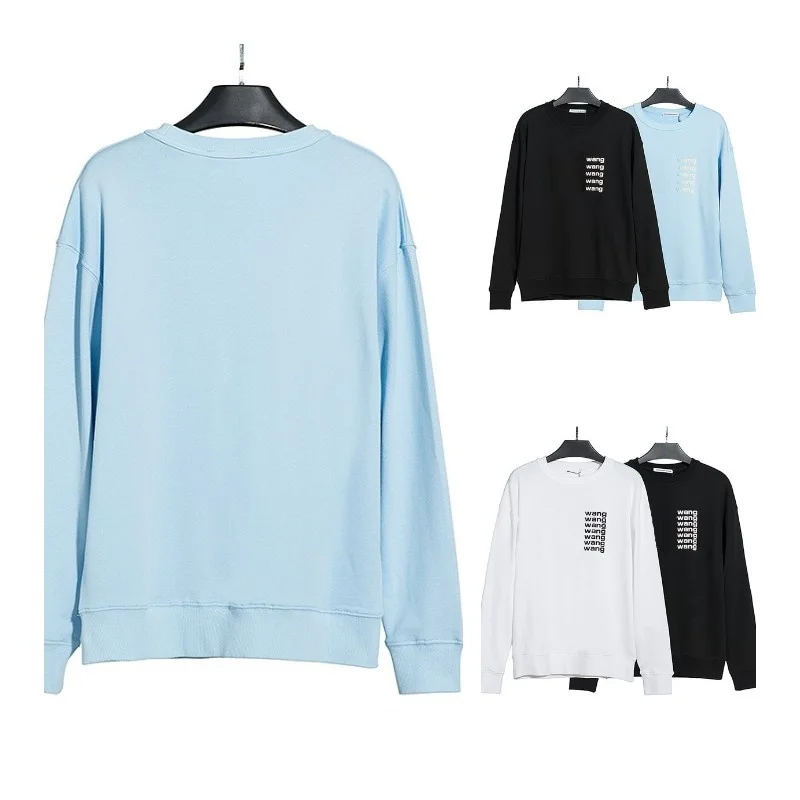 

Новинка Осень-зима 2021 роскошный пенопластовый дизайнерский классический брендовый Круглый свободный свитер унисекс A2 с принтом букв